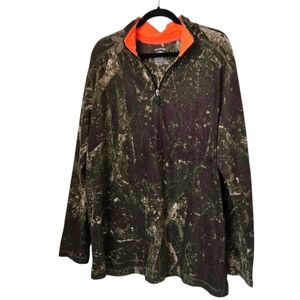 Reel Legends Camouflage Half-Zip Jacket with Orange Accent XXL